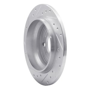 Volvo S80 Brake Rotor (1) - Rear Right - R1 Concepts - Drilled & Slotted - Silver - `99-`09